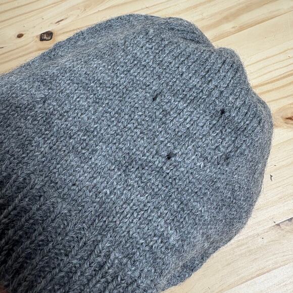 Molly Goddard Mens One Size Mallory Wool Lace Hole Beanie Hat Grey Winter Cap - Picture 8 of 9